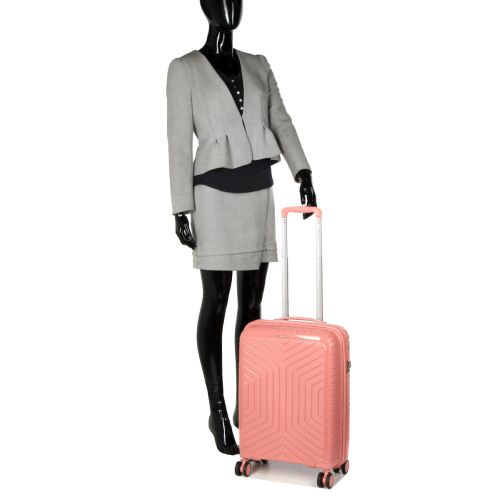 Чемодан маленький S полипропилен Snowball 20103 55×36×20см 35л Розовое золото