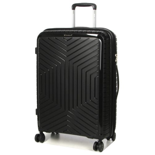 Чемодан средний M полипропилен с расширением Snowball 20103 67,5×47,5×26,5см 71+12л Черный