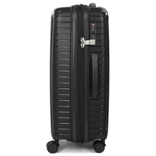 Чемодан средний M полипропилен с расширением Snowball 20103 67,5×47,5×26,5см 71+12л Черный