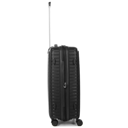 Чемодан средний M полипропилен с расширением Snowball 20103 67,5×47,5×26,5см 71+12л Черный