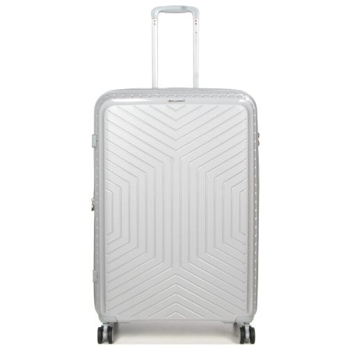Чемодан большой L полипропилен с расширением  Snowball 20103 77,5×53,5×32,5см 116+17л Серебряный