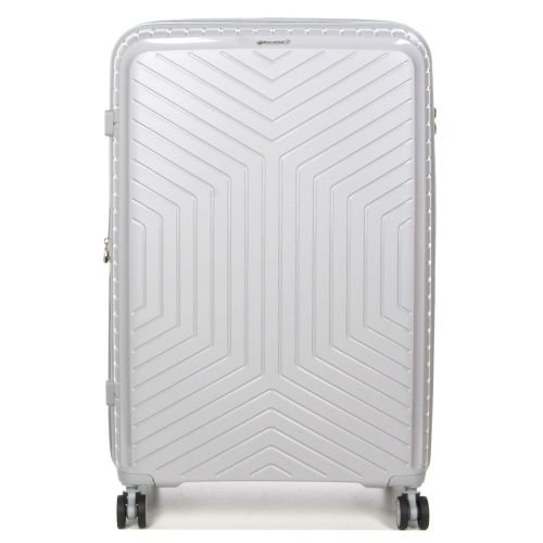 Чемодан большой L полипропилен с расширением  Snowball 20103 77,5×53,5×32,5см 116+17л Серебряный