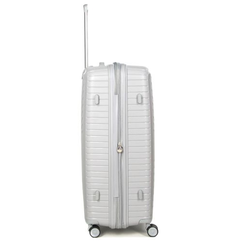 Чемодан большой L полипропилен с расширением  Snowball 20103 77,5×53,5×32,5см 116+17л Серебряный