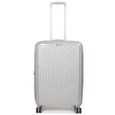 Чемодан средний M полипропилен с расширением Snowball 20103 67,5×47,5×26,5см 71+12л Серебряный