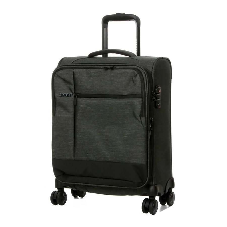 Чемодан маленький S тканевый Airtex 6659 54x40x23см 50л Серый