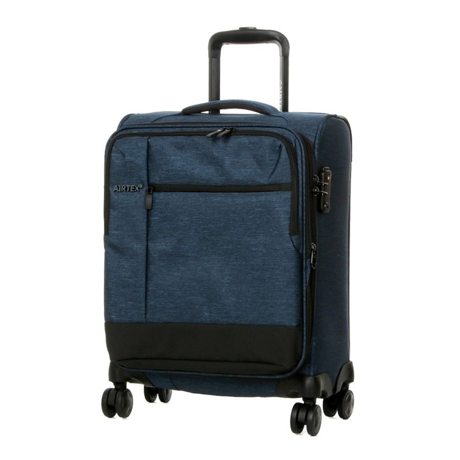 Чемодан маленький S тканевый Airtex 6659 54x40x23см 50л Синий