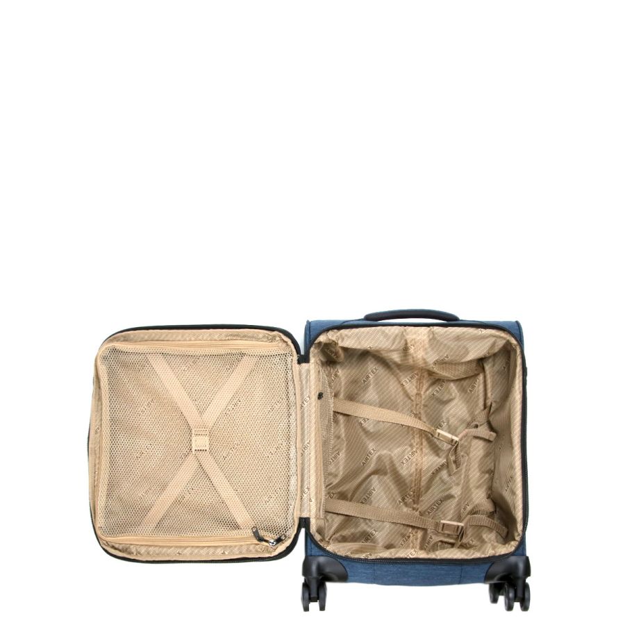 Чемодан маленький S тканевый Airtex 6659 54x40x23см 50л Синий