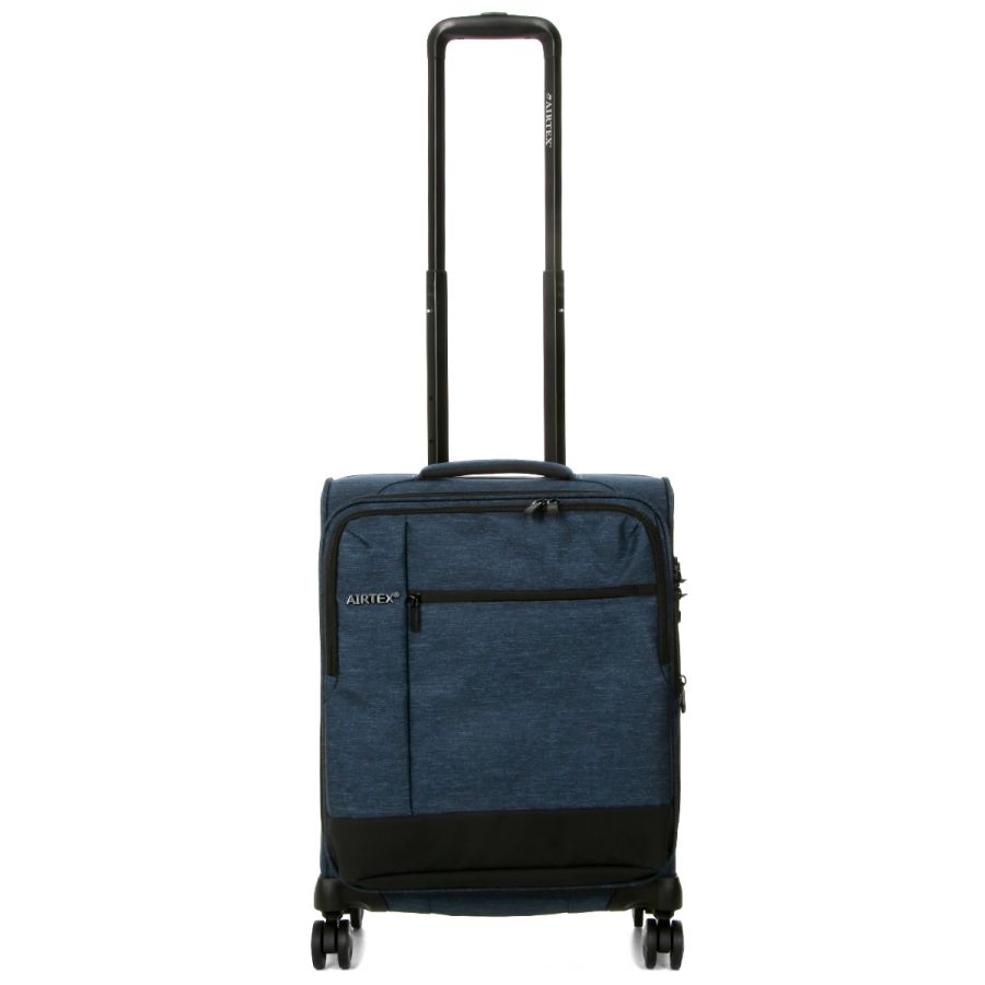 Чемодан маленький S тканевый Airtex 6659 54x40x23см 50л Синий