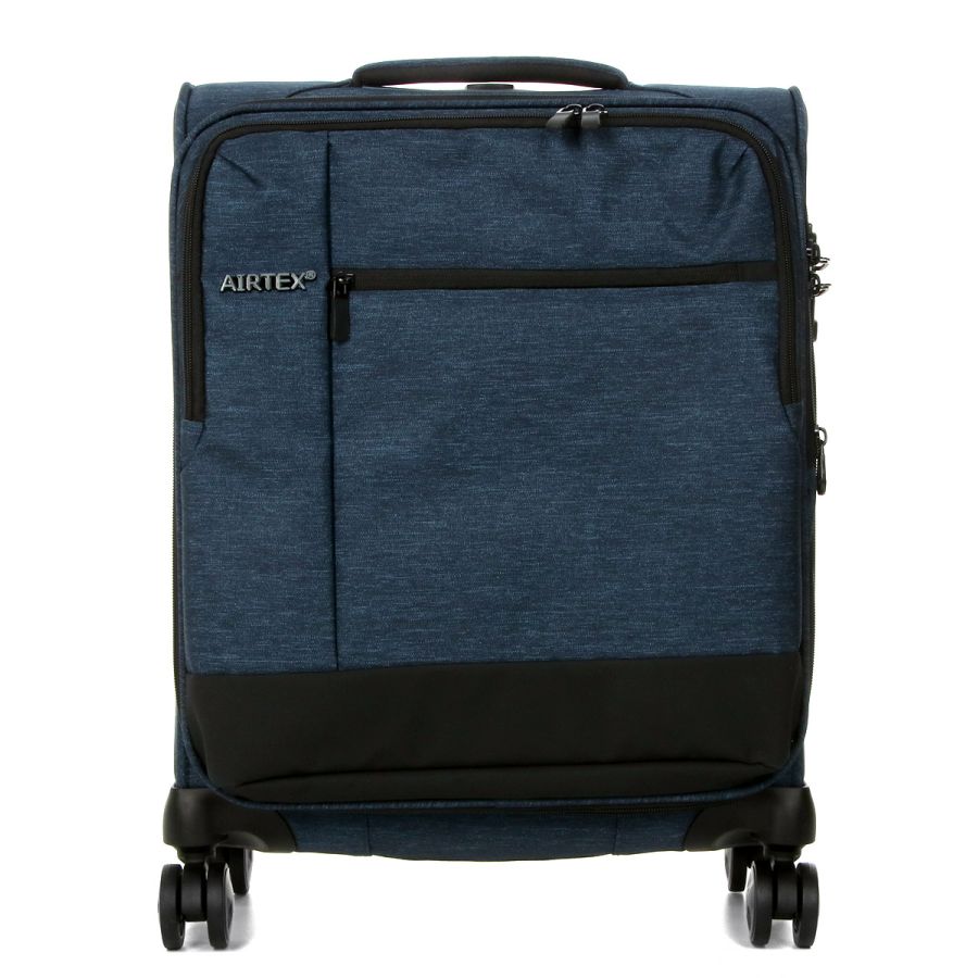 Чемодан маленький S тканевый Airtex 6659 54x40x23см 50л Синий
