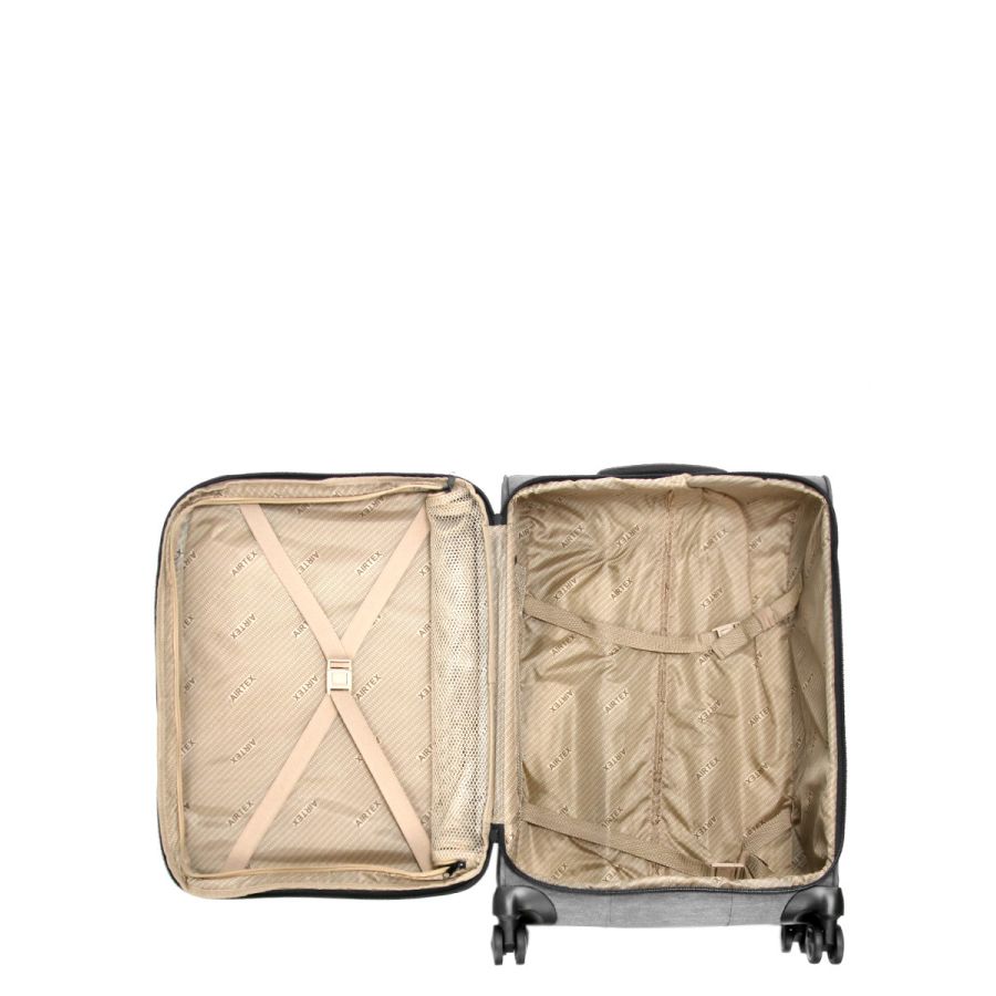 Чемодан средний М тканевый Airtex 6659 66x44x59см 85л Серебряный