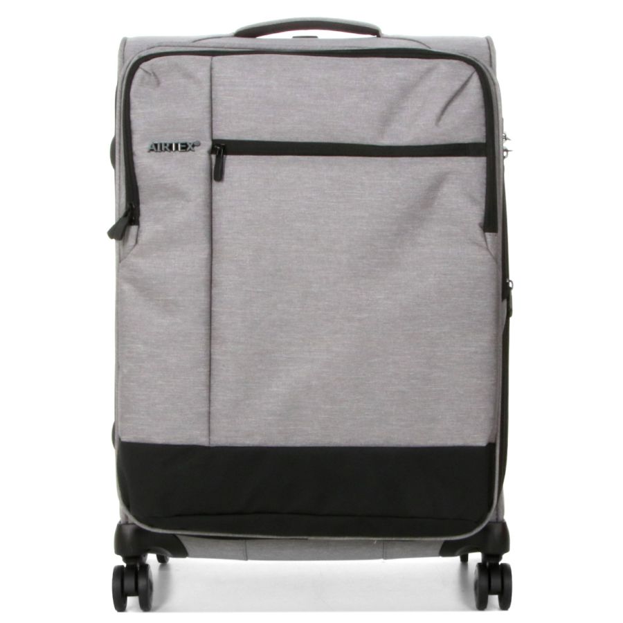 Чемодан средний М тканевый Airtex 6659 66x44x59см 85л Серебряный