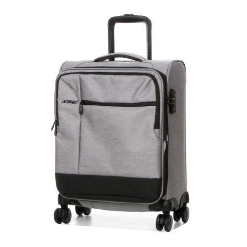 Чемодан маленький S тканевый Airtex 6659 54x40x23см 50л Серебряный