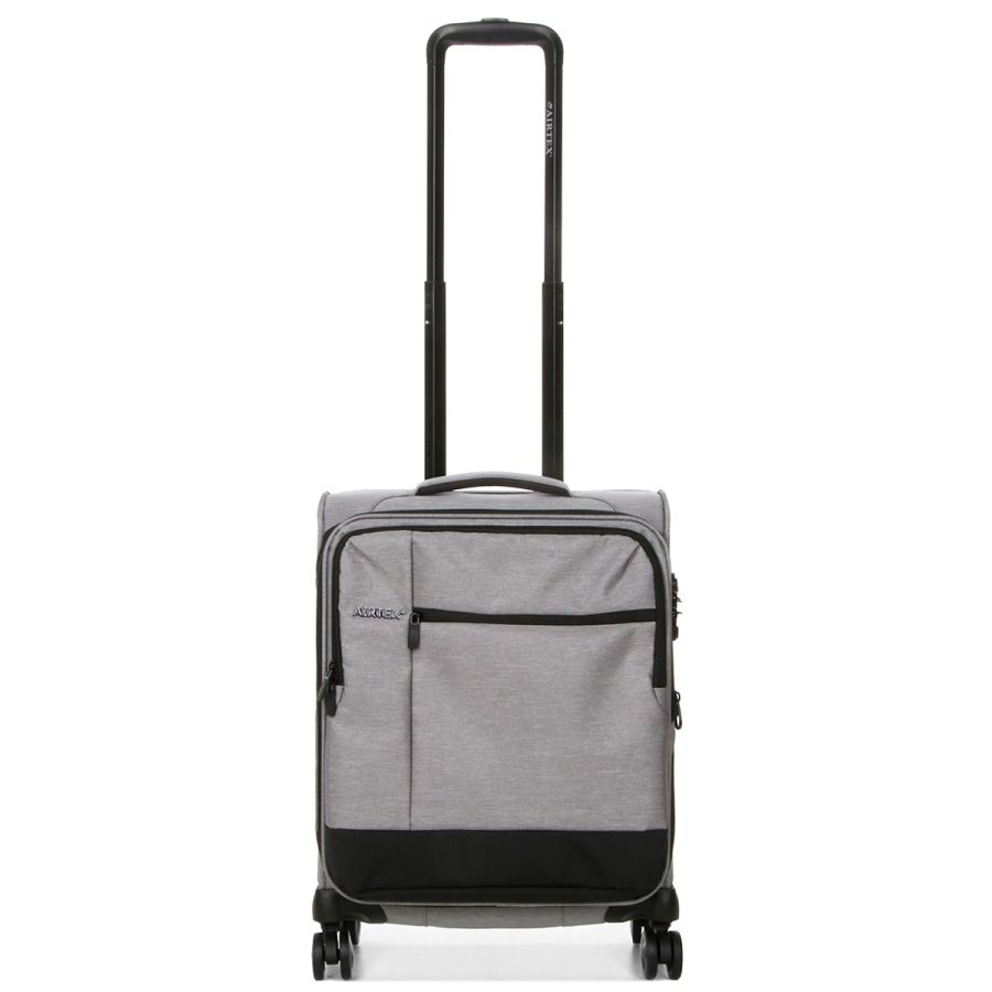 Чемодан маленький S тканевый Airtex 6659 54x40x23см 50л Серебряный