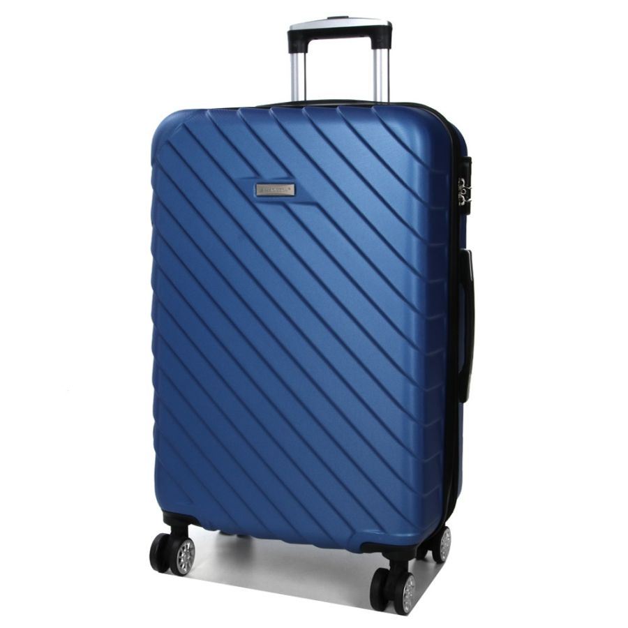 Чемодан средний M ABS-пластик Madisson Snowball 03403 68х44х27см 68+13л Темно-синий