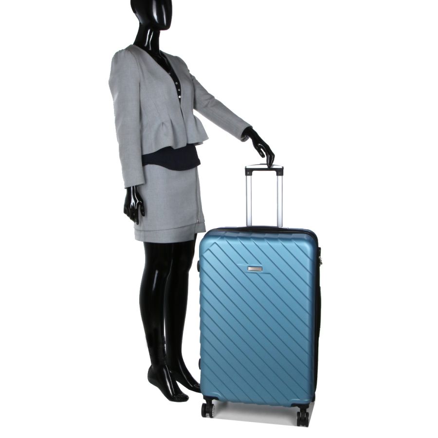 Чемодан большой L ABS-пластик Madisson Snowball 03403 78х52х32см 103+17л Голубой