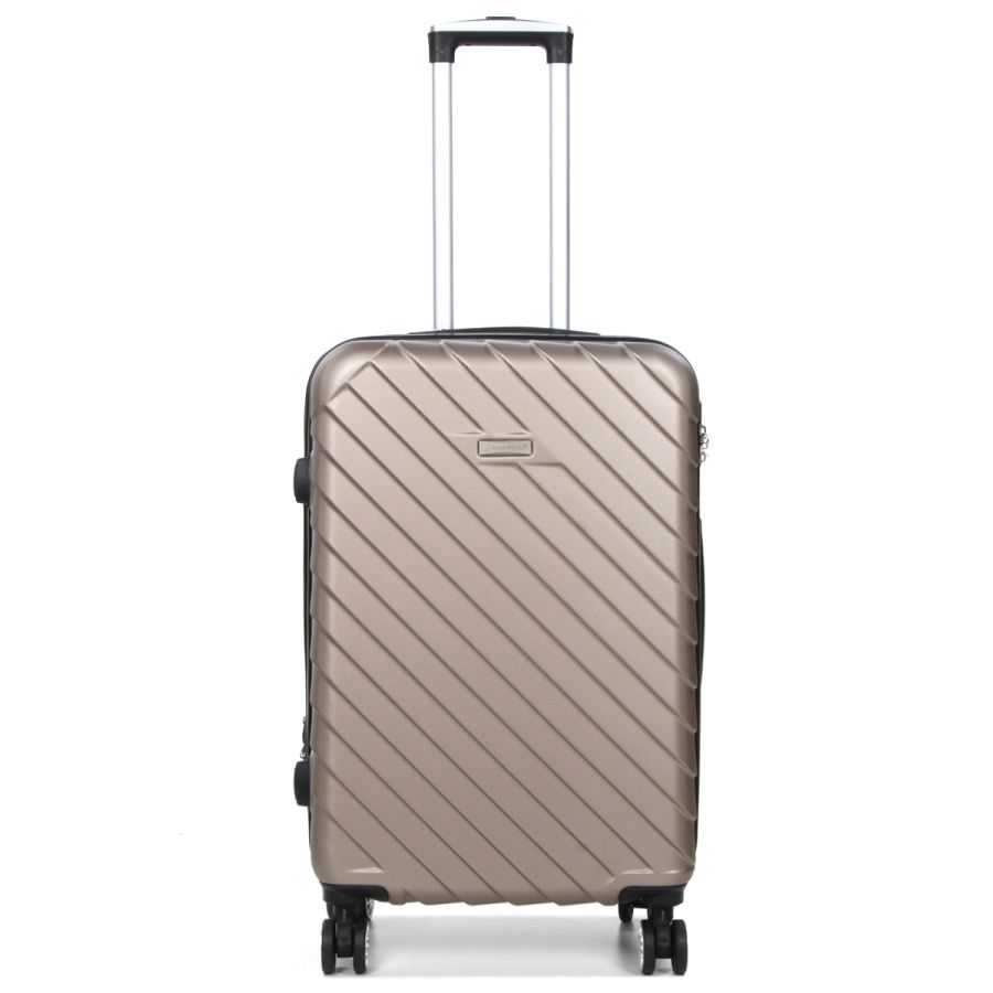 Чемодан средний M ABS-пластик Madisson Snowball 03403 68х44х27см 68+13л Шампань