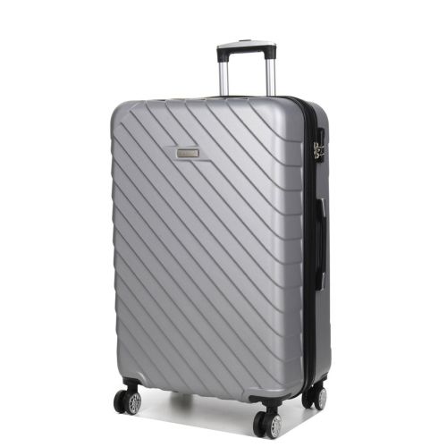Чемодан большой L ABS-пластик Madisson Snowball 03403 78х52х32см 103+17л Серебряный