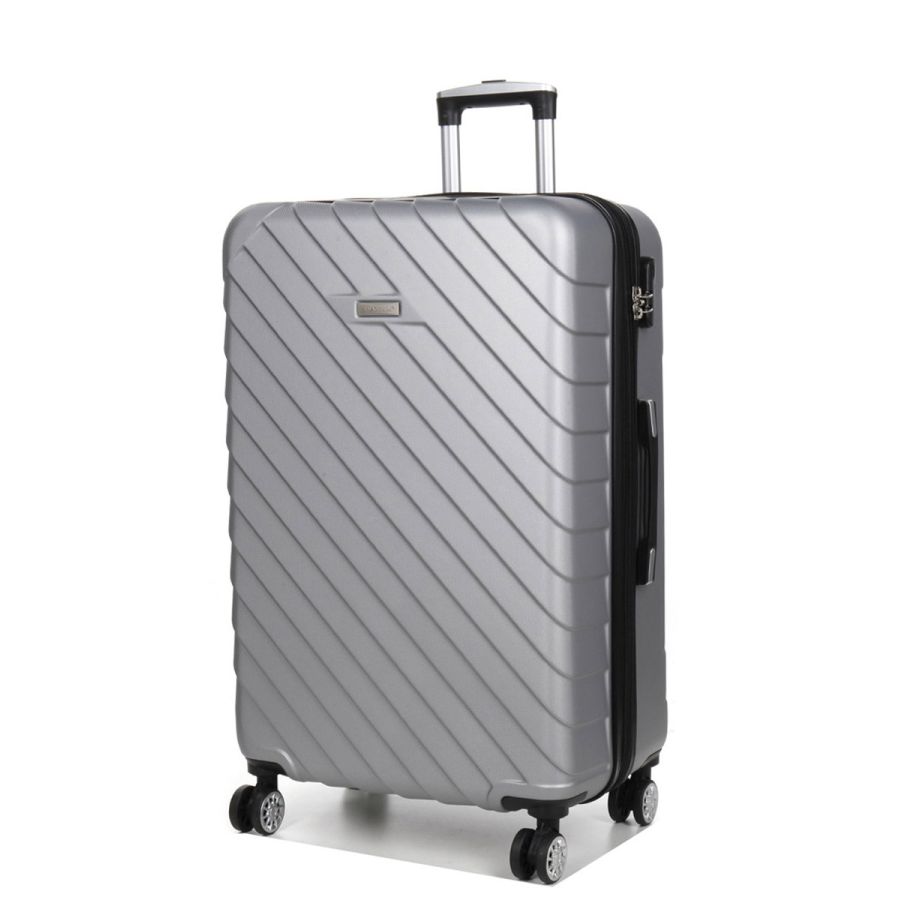 Чемодан большой L ABS-пластик Madisson Snowball 03403 78х52х32см 103+17л Серебряный
