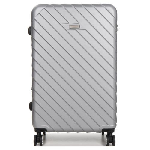 Чемодан большой L ABS-пластик Madisson Snowball 03403 78х52х32см 103+17л Серебряный