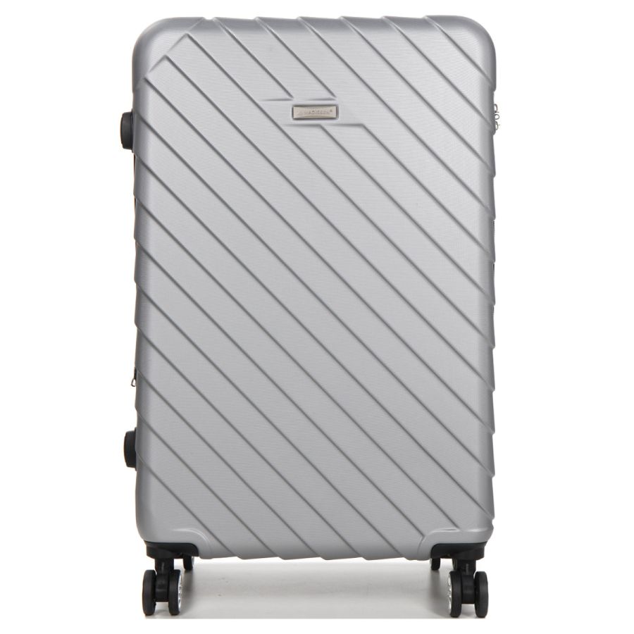 Чемодан большой L ABS-пластик Madisson Snowball 03403 78х52х32см 103+17л Серебряный