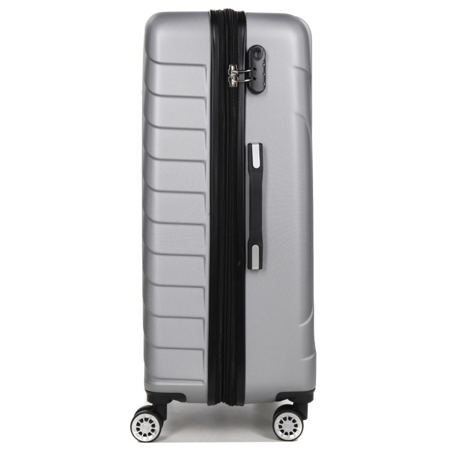 Чемодан большой L ABS-пластик Madisson Snowball 03403 78х52х32см 103+17л Серебряный