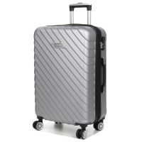 Чемодан средний M ABS-пластик Madisson Snowball 03403 68х44х27см 68+13л Серебряный