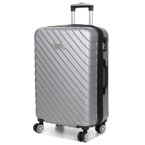 Чемодан средний M ABS-пластик Madisson Snowball 03403 68х44х27см 68+13л Серебряный