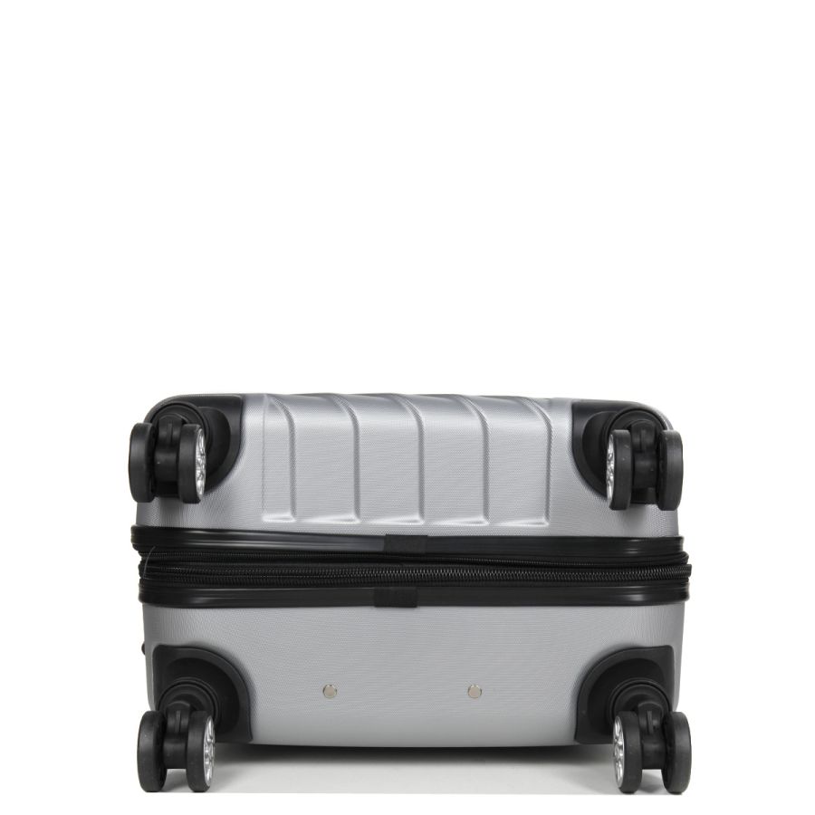 Чемодан средний M ABS-пластик Madisson Snowball 03403 68х44х27см 68+13л Серебряный