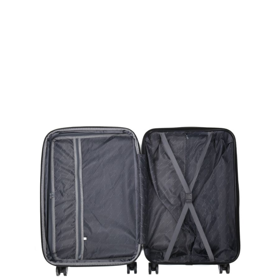Чемодан средний M ABS-пластик Madisson Snowball 03403 68х44х27см 68+13л Серебряный