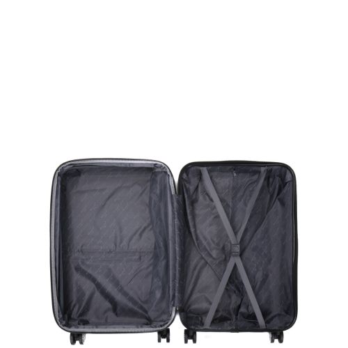 Чемодан средний M ABS-пластик Madisson Snowball 03403 68х44х27см 68+13л Серебряный