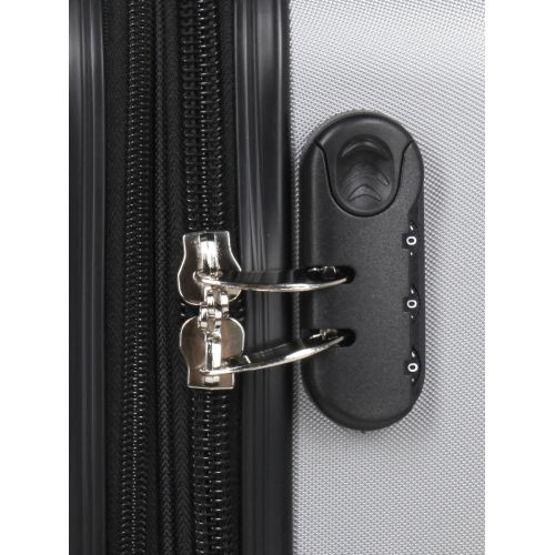 Чемодан средний M ABS-пластик Madisson Snowball 03403 68х44х27см 68+13л Серебряный