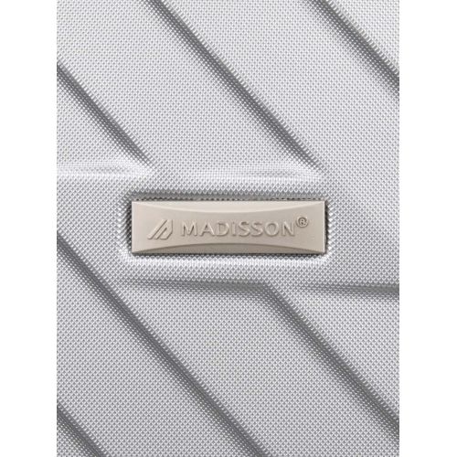 Чемодан средний M ABS-пластик Madisson Snowball 03403 68х44х27см 68+13л Серебряный
