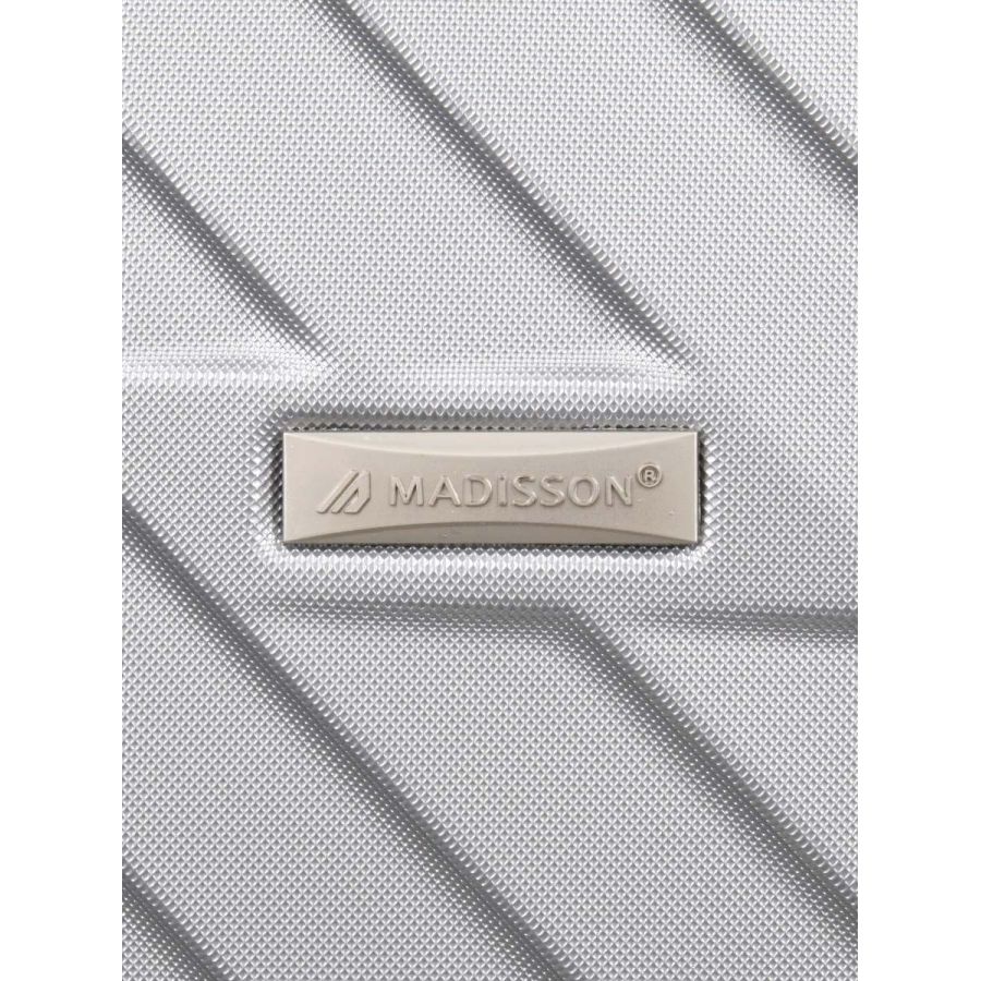 Чемодан средний M ABS-пластик Madisson Snowball 03403 68х44х27см 68+13л Серебряный