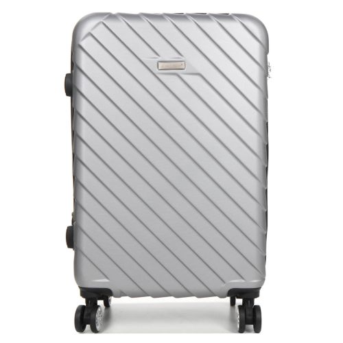 Чемодан средний M ABS-пластик Madisson Snowball 03403 68х44х27см 68+13л Серебряный