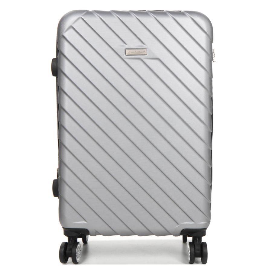 Чемодан средний M ABS-пластик Madisson Snowball 03403 68х44х27см 68+13л Серебряный