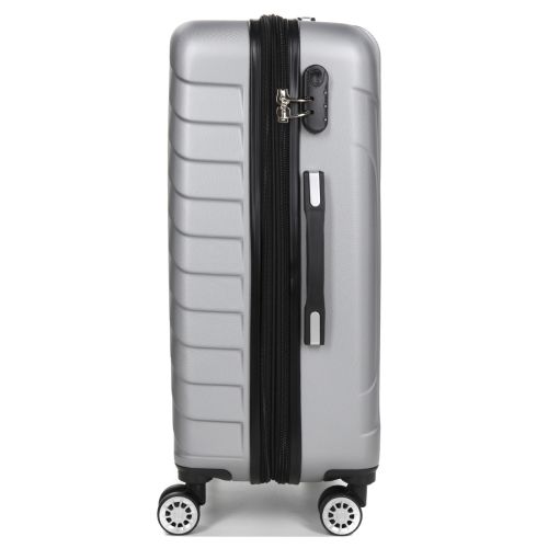 Чемодан средний M ABS-пластик Madisson Snowball 03403 68х44х27см 68+13л Серебряный
