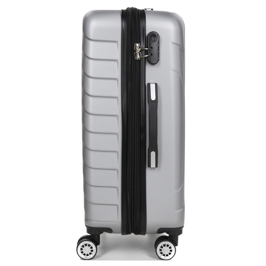 Чемодан средний M ABS-пластик Madisson Snowball 03403 68х44х27см 68+13л Серебряный