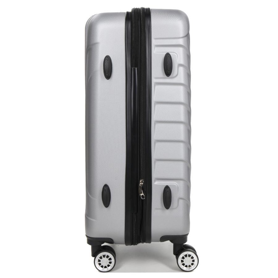 Чемодан средний M ABS-пластик Madisson Snowball 03403 68х44х27см 68+13л Серебряный