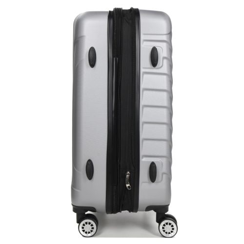 Чемодан средний M ABS-пластик Madisson Snowball 03403 68х44х27см 68+13л Серебряный