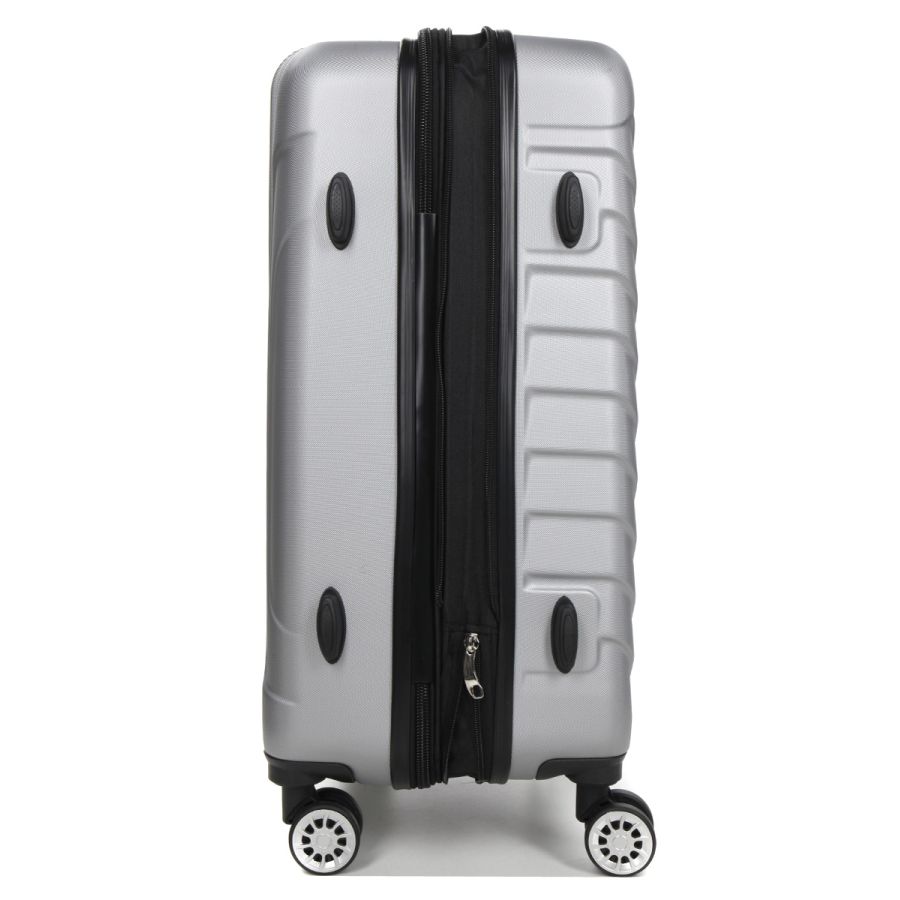 Чемодан средний M ABS-пластик Madisson Snowball 03403 68х44х27см 68+13л Серебряный