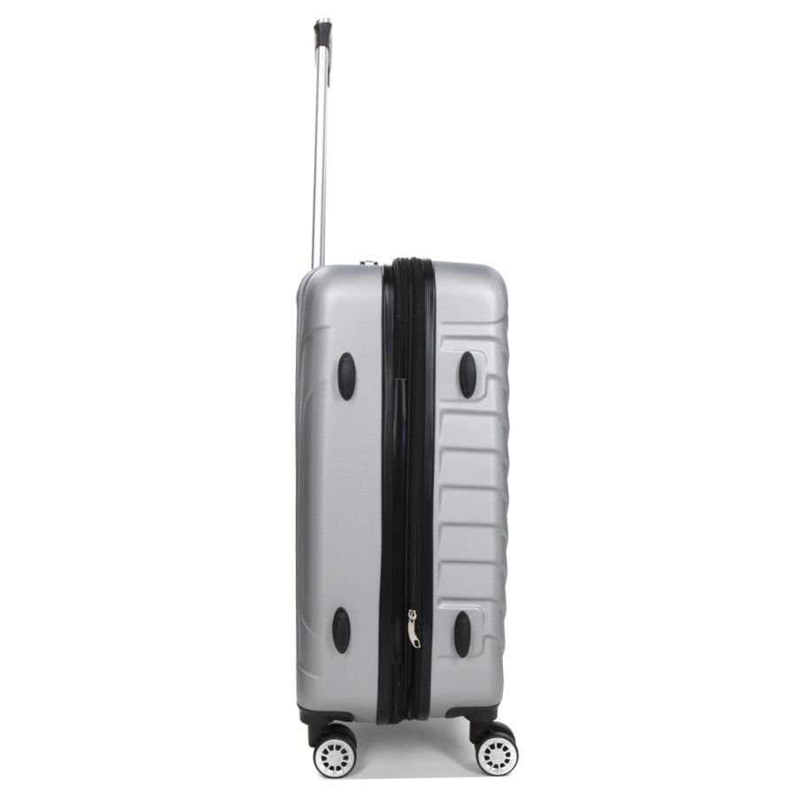 Чемодан средний M ABS-пластик Madisson Snowball 03403 68х44х27см 68+13л Серебряный