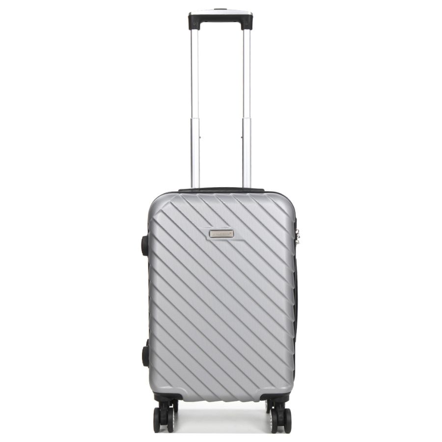 Чемодан маленький S ABS-пластик Madisson Snowball 03403 58х38х23см 35 л Серебряный