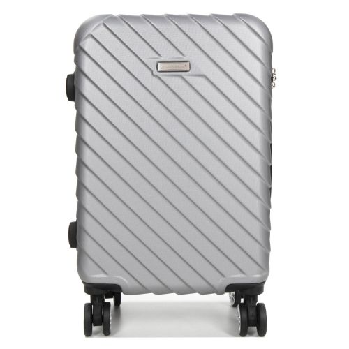 Чемодан маленький S ABS-пластик Madisson Snowball 03403 58х38х23см 35 л Серебряный