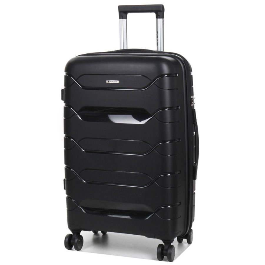 Чемодан средний M полипропилен  Worldline Airtex 282 74л 64×41×26см Черный