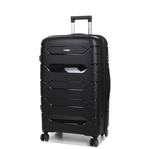 Чемодан большой L полипропилен Worldline Airtex 282 109л 74×47×30см Черный