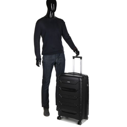 Чемодан большой L полипропилен Worldline Airtex 282 109л 74×47×30см Черный
