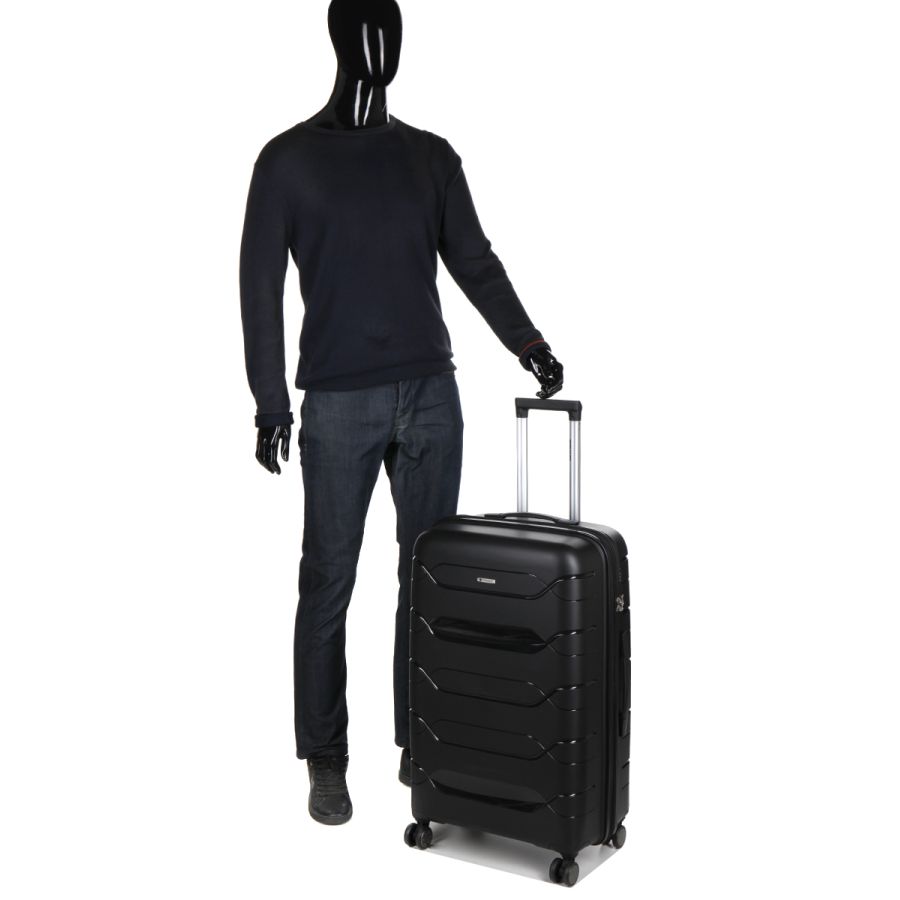 Чемодан большой L полипропилен Worldline Airtex 282 109л 74×47×30см Черный