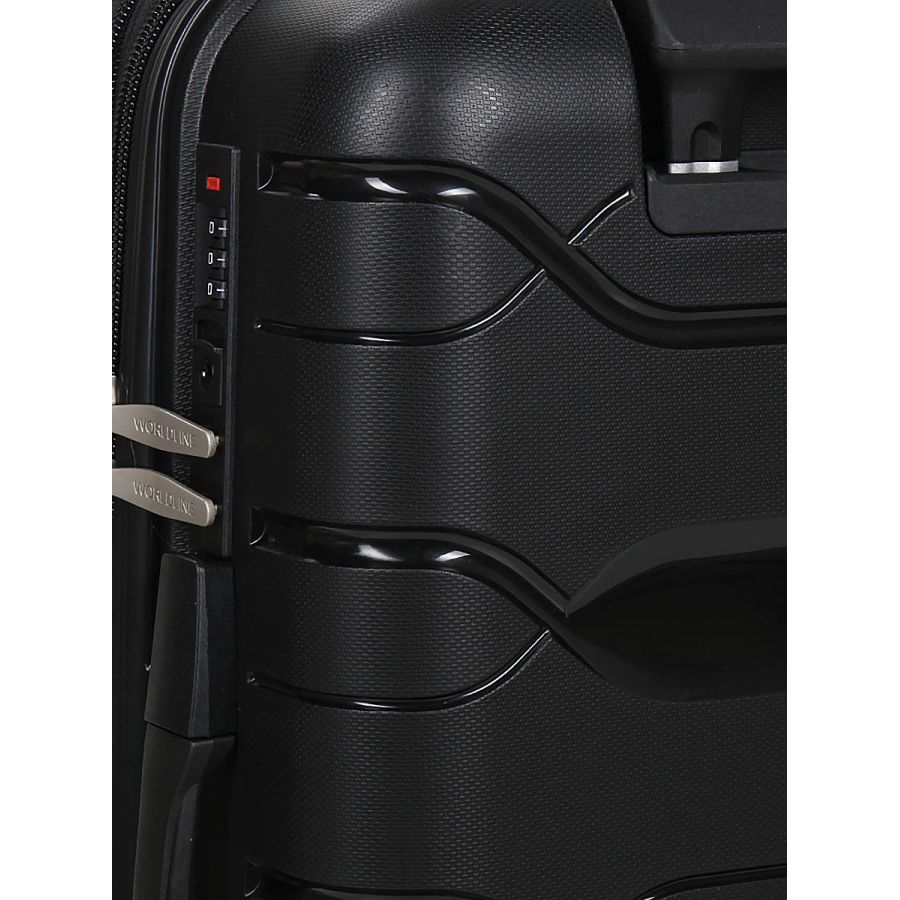 Чемодан маленький S полипропилен  Worldline Airtex 282 46л 54×36×23см Черный