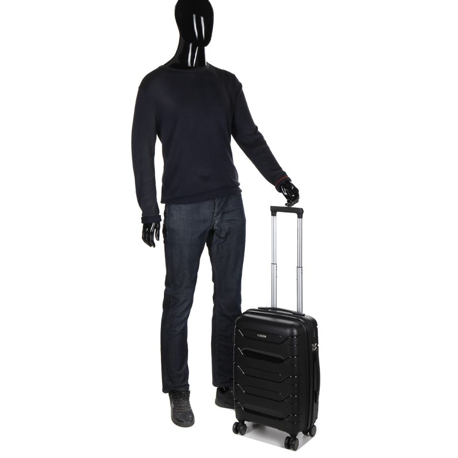 Чемодан маленький S полипропилен  Worldline Airtex 282 46л 54×36×23см Черный
