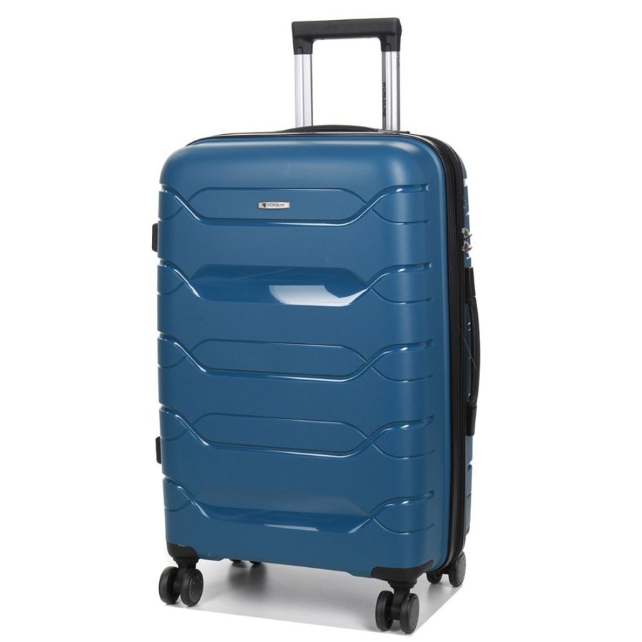 Чемодан средний M полипропилен  Worldline Airtex 282 74л 64×41×26см Синий